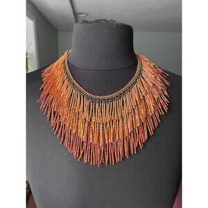 Vintage Lee Angel Beaded Orange necklace